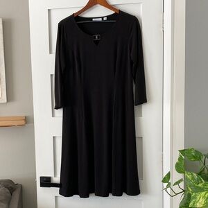 Susan Graver Black Dress A-line Skater Style Women’s M Classic Timeless Travel